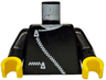 Torso Jacket with White Zippers and Neck Pattern / Black Arms / Yellow Hands