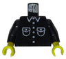 Torso Shirt with White Pockets, Buttons, and Collar Pattern / Black Arms / Yellow Hands