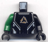 Torso Alpha Team Arctic Logo, Black Shirt and Silver Lines Pattern / Black Arm Left / Green Arm Right / Black Hands