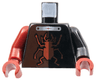 Torso Alpha Team Minion Scarab without Silver Outline and 'X' Pattern / Black Arm Left / Dark Red Arm Right / Dark Red Hands