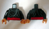 Torso Indiana Jones with Layered Shirt and Red Belt Pattern / Black Arms / Nougat Hands