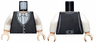 Torso Harry Potter Black Yule Ball Vest and Bow Tie with 3 Buttons Front and 2 Buttons Back Pattern / White Arms / Light Nougat Hands