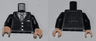 Torso Suit with 3 Buttons and Gray Tie Pattern / Black Arms / Light Nougat Hands