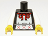 Torso White Apron with Red Ribbon Pattern / White Arms / Yellow Hands
