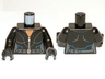 Torso Female Silver Zippered Suit with Belt, Buckle and Blue Lines Pattern / Black Arms / Black Hands