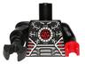 Torso Robot with Red Oscilloscope Pattern / Black Arm and Red Hand Left / Black Mech Arm and Pearl Dark Gray Claw Right
