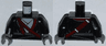 Torso Layered Robe and Dark Red Katana Scabbard Pattern / Black Arms / Dark Bluish Gray Hands