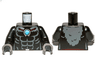 Torso Bare Chest with Muscles, Dark Bluish Gray Fur and Dark Azure Round Jewel (Chi) Pattern / Black Arms / Dark Bluish Gray Hands