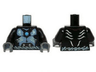 Torso Bare Sand Blue Chest, Rope Belt, Yellowish Green Markings with Dark Azure Round Jewel (Chi) Pattern / Black Arms / Dark Bluish Gray Hands