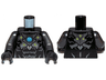 Torso Chima Silver Armor, Muscles and Blue Round Jewel (Chi) Pattern / Pearl Dark Gray Arms / Black Hands