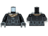 Torso Jacket with Straps, Belt with Pouches and Plaid Bandana Pattern / Black Arms / Dark Bluish Gray Hands
