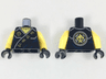 Torso Ninjago Robe with Gold Ninjago Logogram 'Fire Earth Lightning Energy' on Black Sash Pattern / Yellow Arms / Black Hands