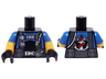 Torso Scuba Diver Straps and Gauges with Anchor and Octopus Emblem Pattern / Yellow Arms with Molded Blue Short Sleeves Pattern / Black Hands