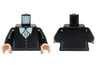 Torso Female Outline V-neck Sweater over White Shirt with Scalloped Collar Pattern / Black Arms / Light Nougat Hands