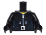 Torso Female Outline Jacket with Dark Blue Seams, Silver Zippers and Utility Belt with Silver Buckle Pattern / Black Arms / Black Hands
