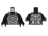 Torso Pearl Dark Gray and Silver Armor Plates with White and Red Reactor Pattern / Black Arms / Black Hands