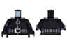 Torso Batman Female Outline, Silver Zipper with Round Pull and Belt with Cat Buckle Pattern / Black Arms / Black Hands