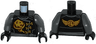 Torso Ninjago Robe Gold Ghost Emblem, Dark Bluish Gray Sash, Ninjago Logogram 'Earth' and Wings on Back Pattern / Dark Bluish Gray Arms / Black Hands