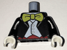 Torso Jacket Formal with White Vest, White Shirt and Large Yellow Bow Tie Pattern / Black Arms / White Hands