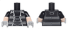 Torso Harness with Dark Bluish Gray Laces and Silver Trim Pattern / Light Nougat Arms with Molded Black Short Sleeves Pattern / Light Bluish Gray Hands