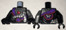 Torso Ninjago Robe with Purple Sash with Knot, Mechanical Parts and Silver Saw Blade Pattern / Flat Silver Arm Left / Black Arm Right / Black Hands