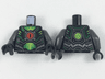 Torso Armor, Red Eye in Center, Silver and Green Circuitry, Green and Lime Trim Pattern / Pearl Dark Gray Arms / Black Hands
