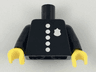 Torso Police with Classic Badge and 5 Buttons Pattern / Black Arms / Yellow Hands