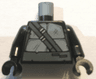 Torso Turtle Shell with Dark Bluish Gray Horizontal and Diagonal Belt Pattern / Black Arms / Black Hands