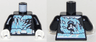 Torso Ninja Robe with White Belt and Spinjitzu Ice Burst Pattern / Black Arms / White Hands