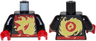 Torso Ninja Robe with Red Belt and Sash and Spinjitzu Fire Burst Pattern / Black Arms / Red Hands