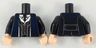 Torso Suit Jacket, Vest and Tie, Red Trim, Dark Blue Scarf Pattern / Black Arms with White Lines Pattern / Light Nougat Hands