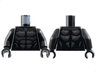 Torso Super Hero Costume with Dark Silver Armor Plates and Silver Claw Necklace with Panther Head Pattern / Black Arms / Black Hands