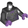 Torso Female Web Frills with Lime Spider Pendant Pattern / Black Arms / Medium Lavender Hands