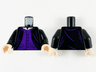 Torso Harry Potter Robe Open over Dark Purple Vest with Buttons and Pockets, White Collar Pattern / Black Arms / Light Nougat Hands