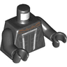Torso Super Hero Dark Bluish Gray, Dark Orange and White Outlined Armor Pattern (Ghost Rider) / Black Arms / Black Hands