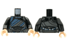 Torso Armor, Dark Bluish Gray Trim, Dark Blue Webbing, Silver Ten Rings Buckle Pattern / Black Arms / Light Nougat Hands