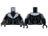 Torso Female, Silver Pendant, White Fur Collar, Dark Bluish Gray Contour Lines Pattern / Black Arms / Black Hands