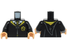 Torso Hogwarts Robe Clasped with Hufflepuff Crest, Sweater, Shirt and Tie Pattern / Black Arms / Medium Tan Hands