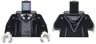 Torso Robe with Hood, Dark Bluish Gray Sweater, White Shirt and Hogwarts Crest Tie Pattern / Black Arms / White Hands