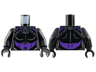 Torso Female Armor, Silver Piping, Dark Purple Midriff Pattern / Black Arms / Black Hands