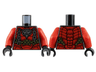 Torso Armor Red Plates, Silver Skull and Chains, Gold Circles Pattern / Red Arms / Black Hands
