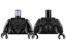 Torso Female Armor, Pearl Dark Gray Panels, Gold Trim Pattern / Black Arms / Black Hands