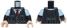 Torso Vest with Buttons, Pockets, and Dark Bluish Gray Pinstripes over Bright Light Blue Shirt, Gold Chains, Dark Red Tie Pattern / Black Arms with Molded Bright Light Blue Short Sleeves Pattern / Light Nougat Hands