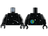 Torso with White Dots and Sparkles / Stars, Comet, Earth and Moon on Back Pattern / Black Arms / Black Hands