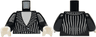 Torso Tuxedo Jacket with White Shirt, Stripes and Low Button Pattern / Black Arms Long / White Hands