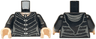 Torso Female Robe with Dark Bluish Gray Lines, Silver Clasps and Pendant Necklace, Light Nougat Neck, Hood on Back Pattern / Black Arms / Light Nougat Hands