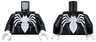 Torso Female Super Hero Costume with Dark Bluish Gray Muscles Outline and White Spider Front and Back Pattern / Black Arms / White Hands