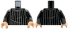 Torso Sweater with Dark Bluish Gray Collar, Folds and Vertical Stripes Pattern / Black Arms / Light Nougat Hands