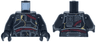 Torso SW Imperial Death Trooper Armor with Dark Silver Lines and Shapes, Dark Red Bandages and Gold Cracks Pattern / Black Arms / Black Hands