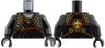 Torso Tunic, Light Bluish Gray Scarf, Dark Bluish Gray Scale Armor with Reddish Brown Straps, Gold Trim and Buckles Pattern / Black Arms / Black Hands